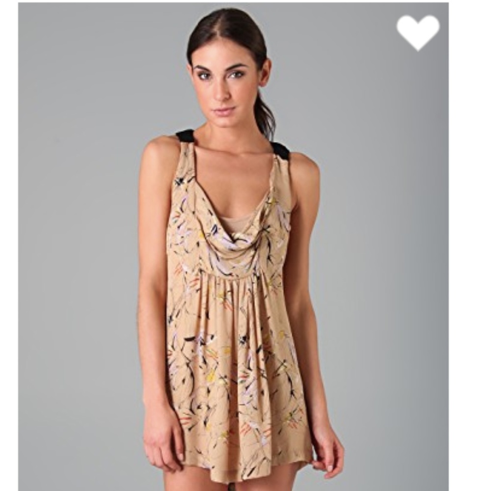 A.L.C. silk printed tunic blouse top